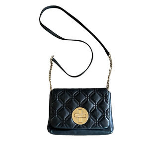KATE SPADE Astor Court Naomi Black Quilted Leather Gold Turn Lock Shoulder Bag